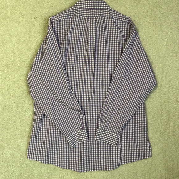 Brooks Brothers 346 Slim Fit Purple Plaid Long Sleeve Button Down Preppy Work - Picture 5 of 6